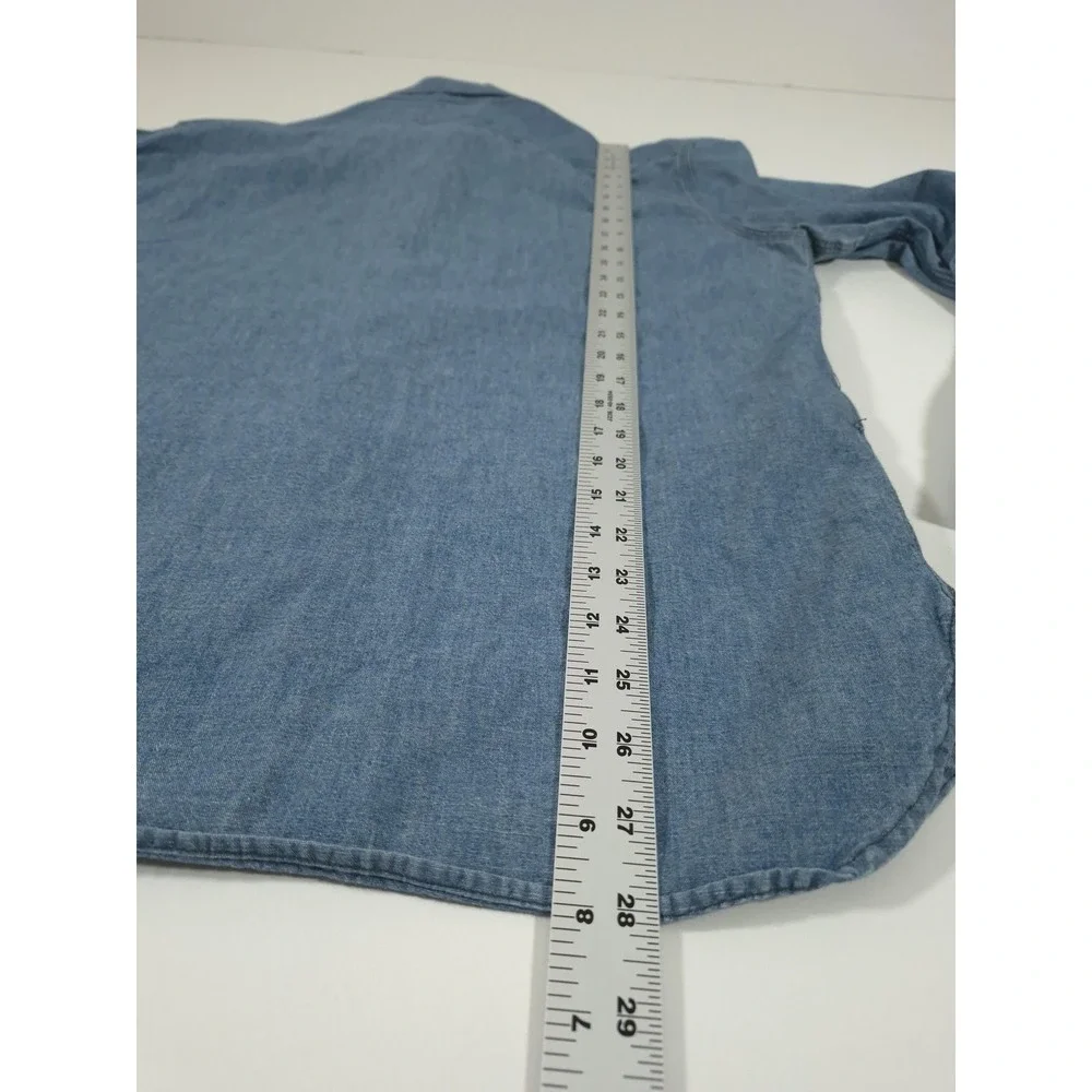 Polo Ralph Lauren Shirt Mens L Blue Denim Long Sleeve Button Up Workwear